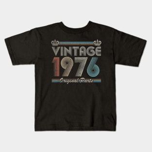 44th Birthday Gift Retro Vintage 1976 Original Parts Kids T-Shirt